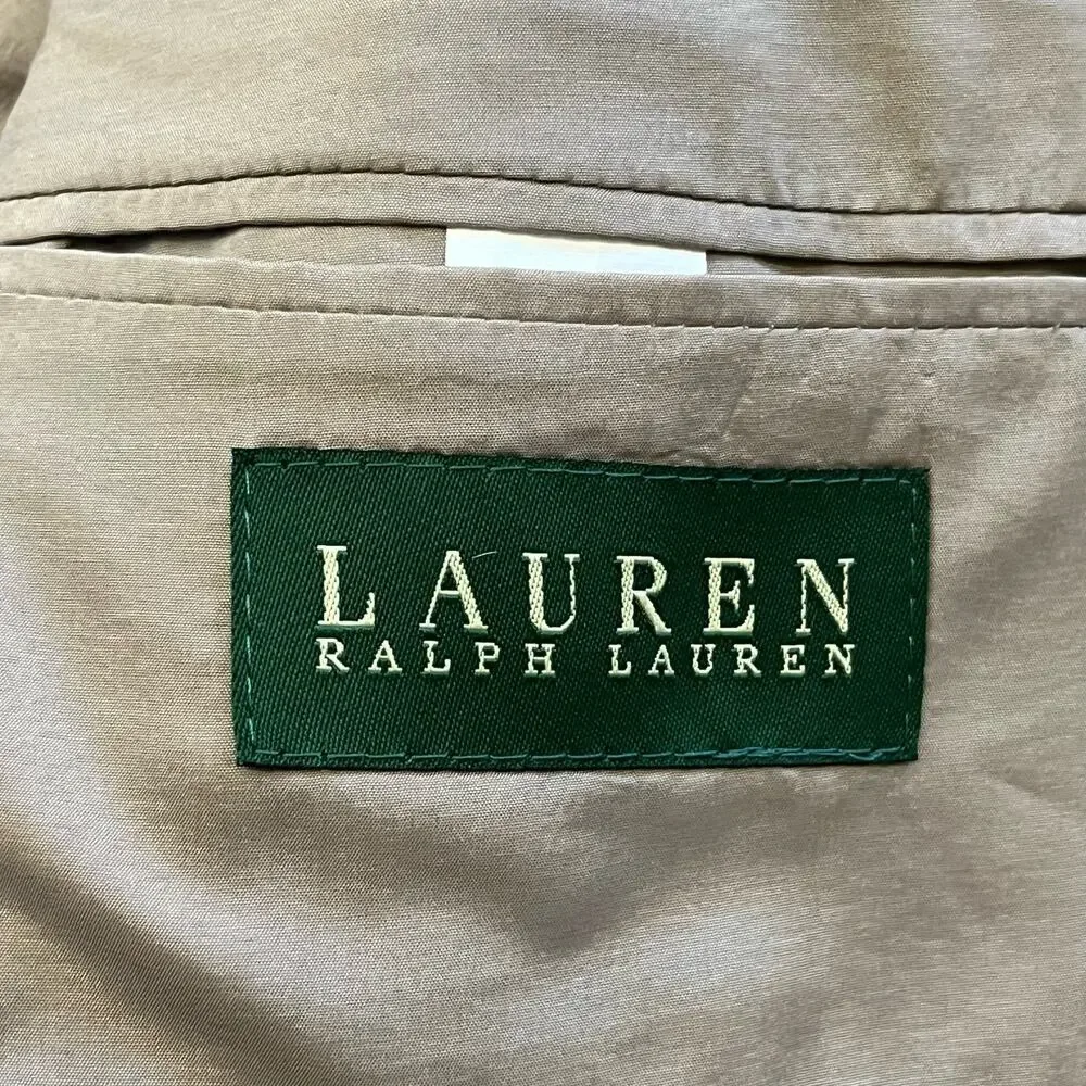 Lauren‎ Ralph Lauren Macys Beige Tan Blazer Silk Wool Blend Size 43R Men Jacket